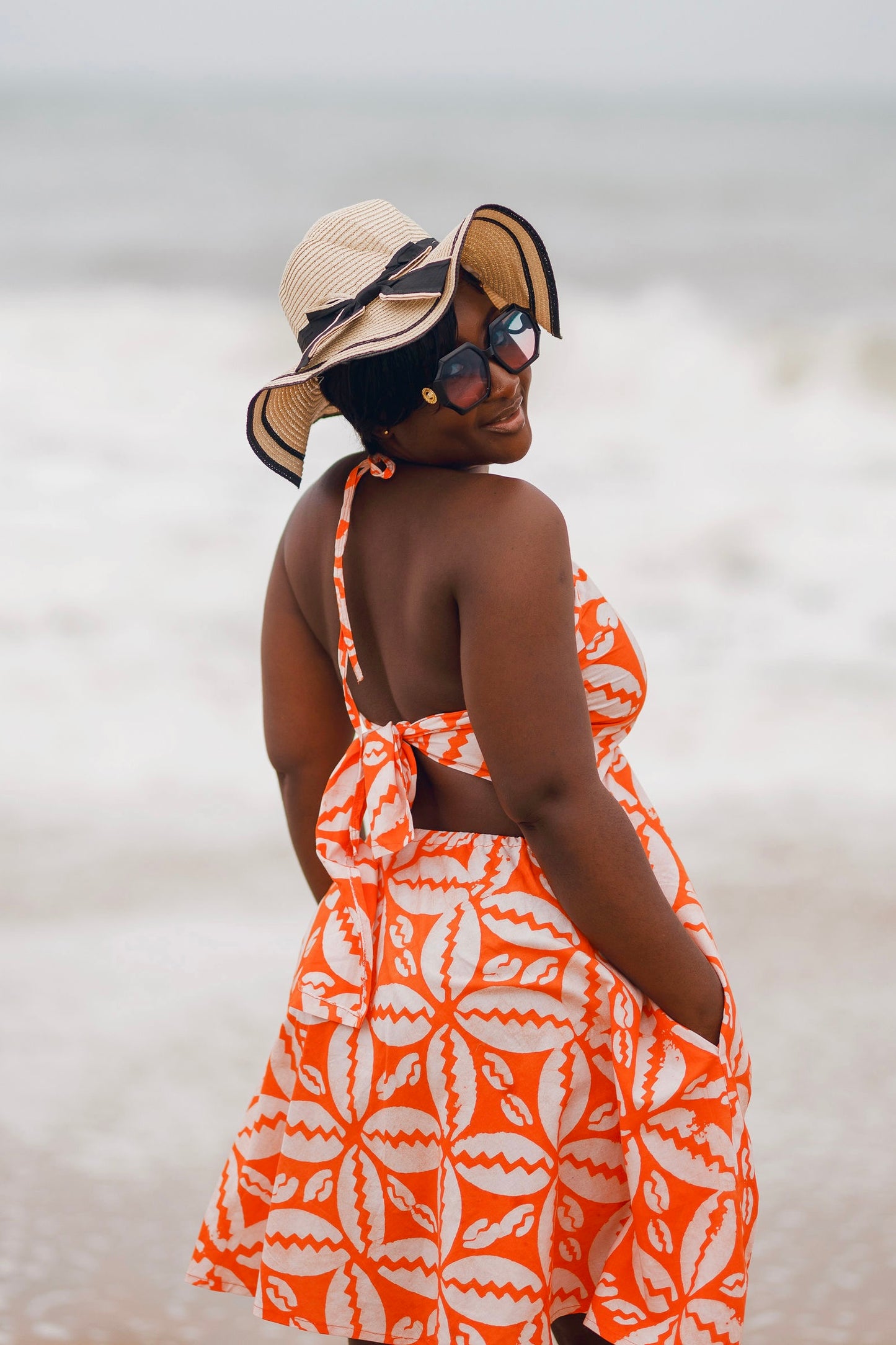 Tie- Back Batik Dress